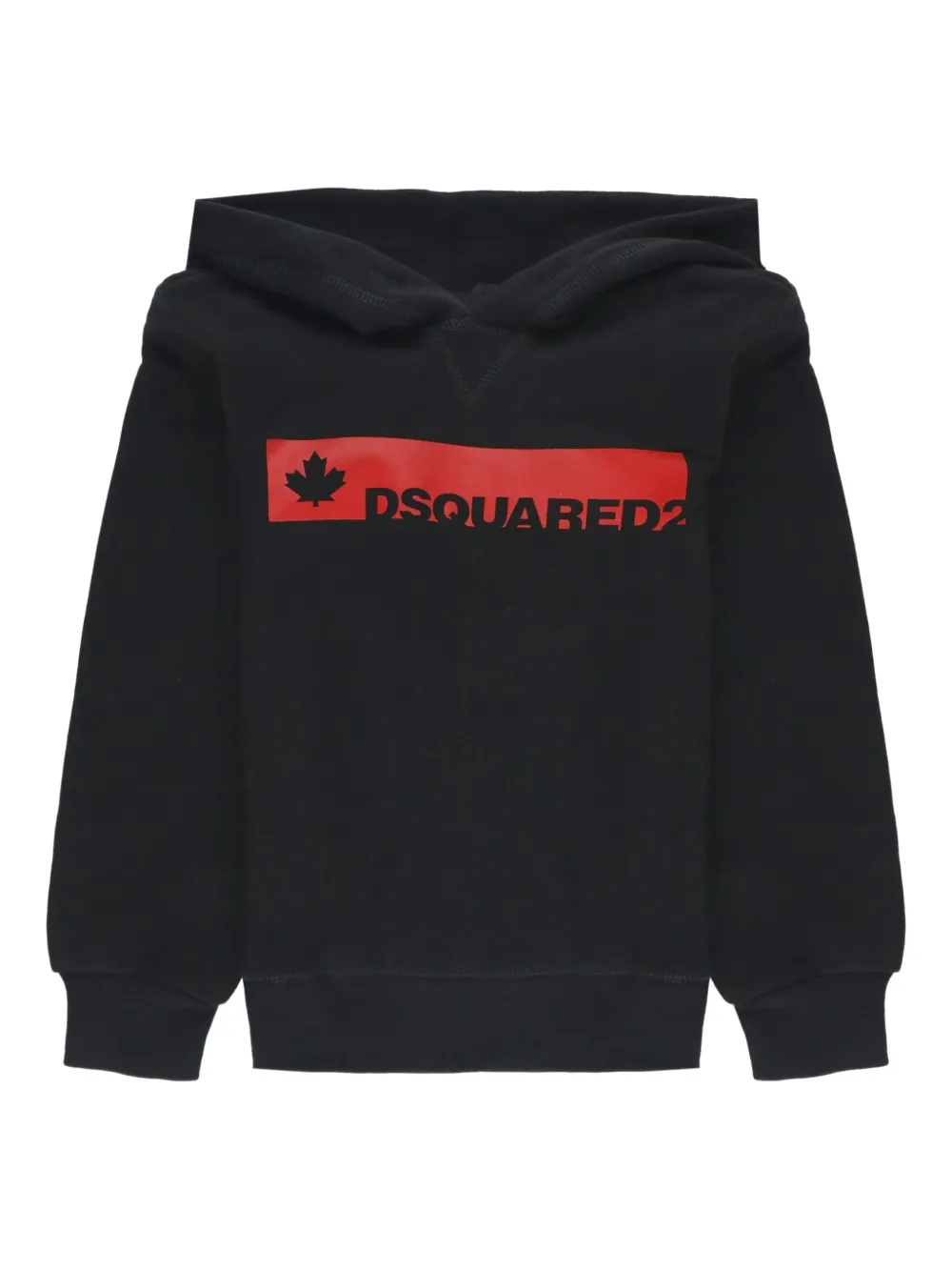 DSQUARED2 KIDS Hoodie met logo van esdoornblad Zwart