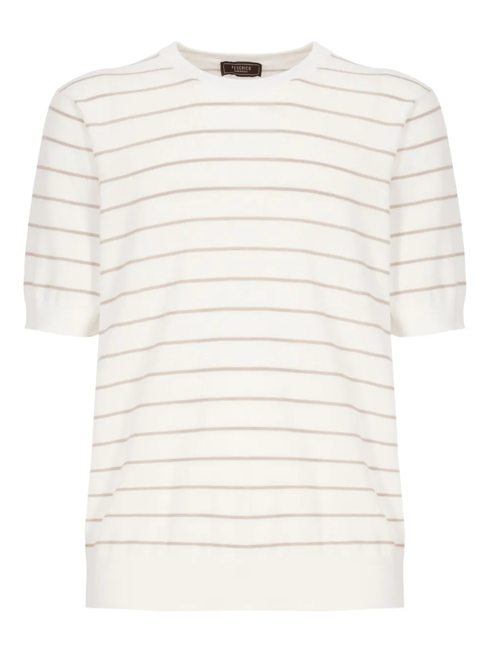 striped-pattern cotton T-shirt