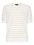 Peserico striped-pattern cotton T-shirt - White