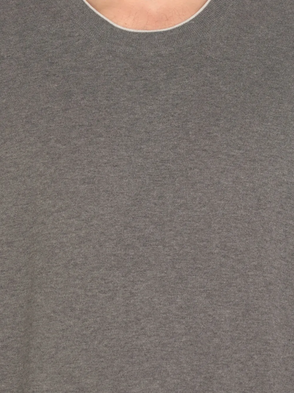 Brunello Cucinelli ribbed-trim short-sleeve sweater Grijs