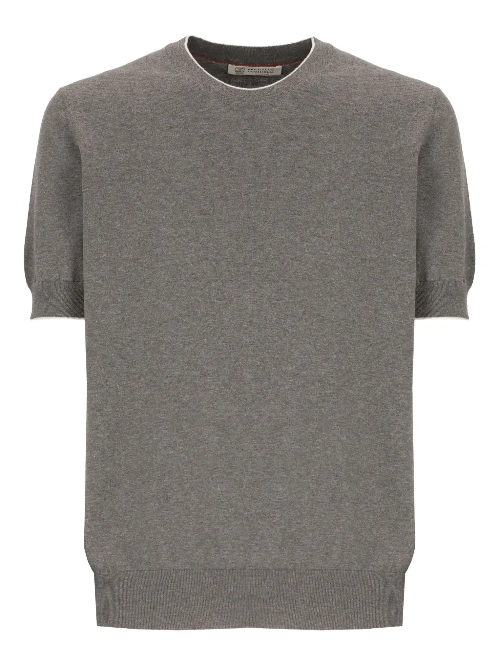 Brunello Cucinelli pull à bords côtelés | gris | Image 1