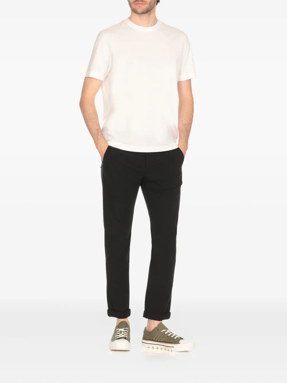 DONDUP button-fastening cuffed trousers - Zwart