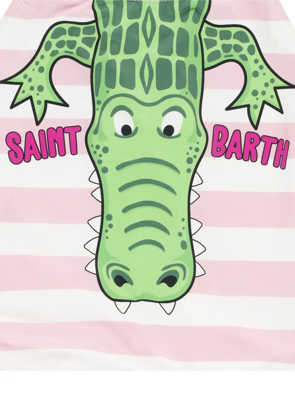 Mc2 Saint Barth Carol Alligator-print Ruffled Swimsuit In Green