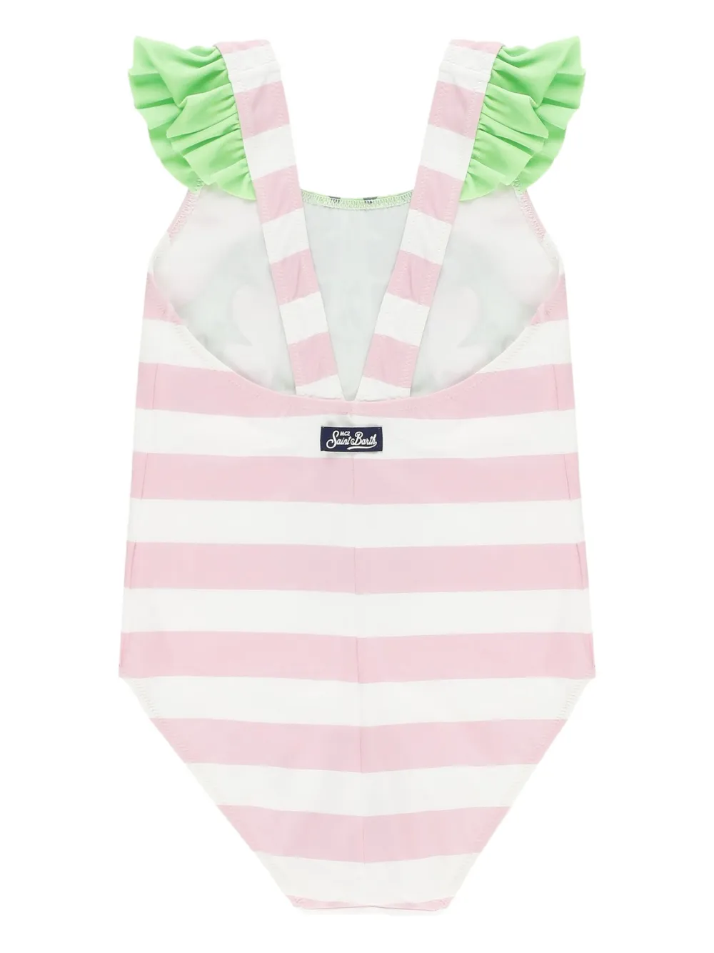Mc2 Saint Barth Carol Alligator-print Ruffled Swimsuit In Green