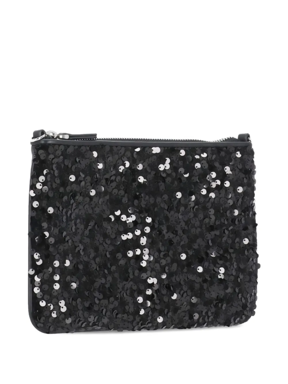Coccinelle Sequin-embellished Cross Body Bag In Black