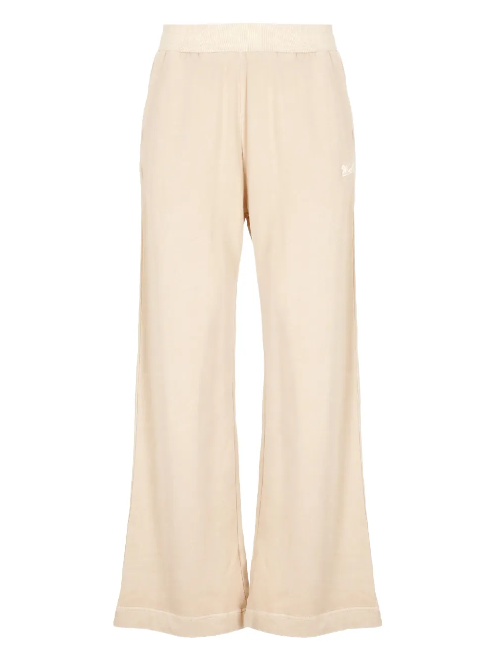 Woolrich embroidered-logo elasticated-waist trousers Beige