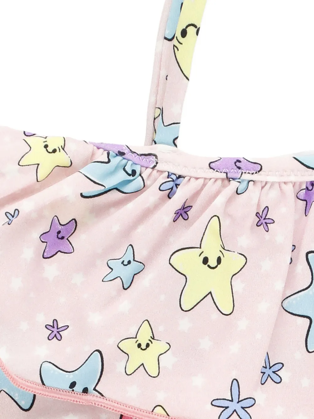 Mc2 Saint Barth Ruffled Star-print Swimsuit In Multi