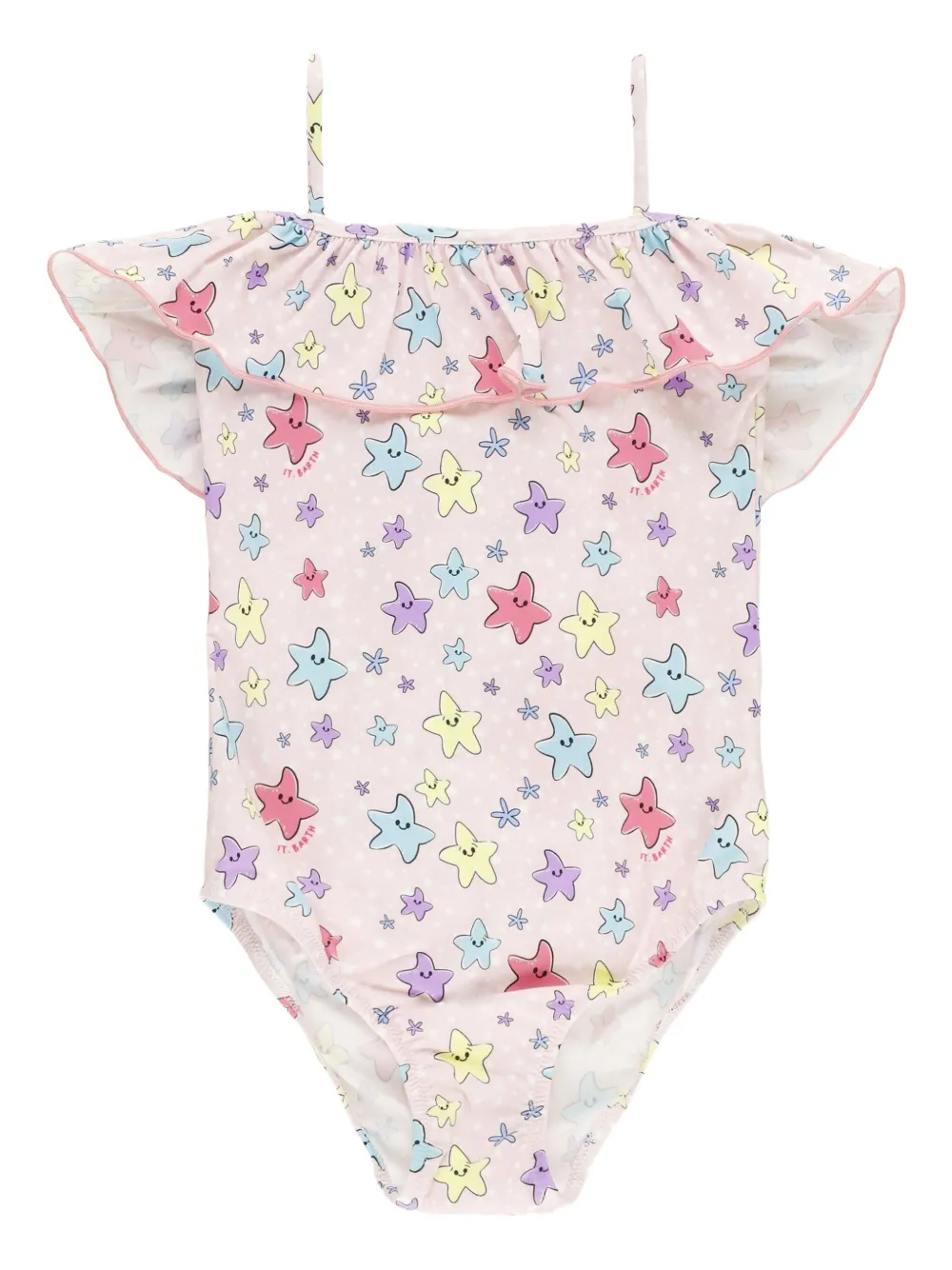 Mc2 Saint Barth Ruffled Star-print Swimsuit In Multi