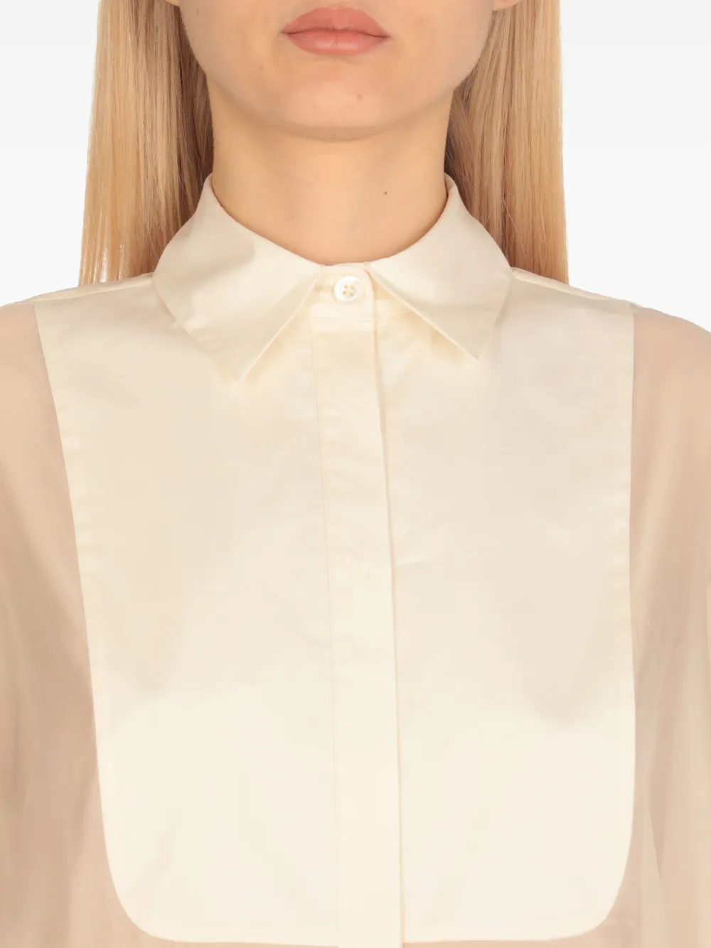 Peserico Doorzichtige blouse met knopen Beige