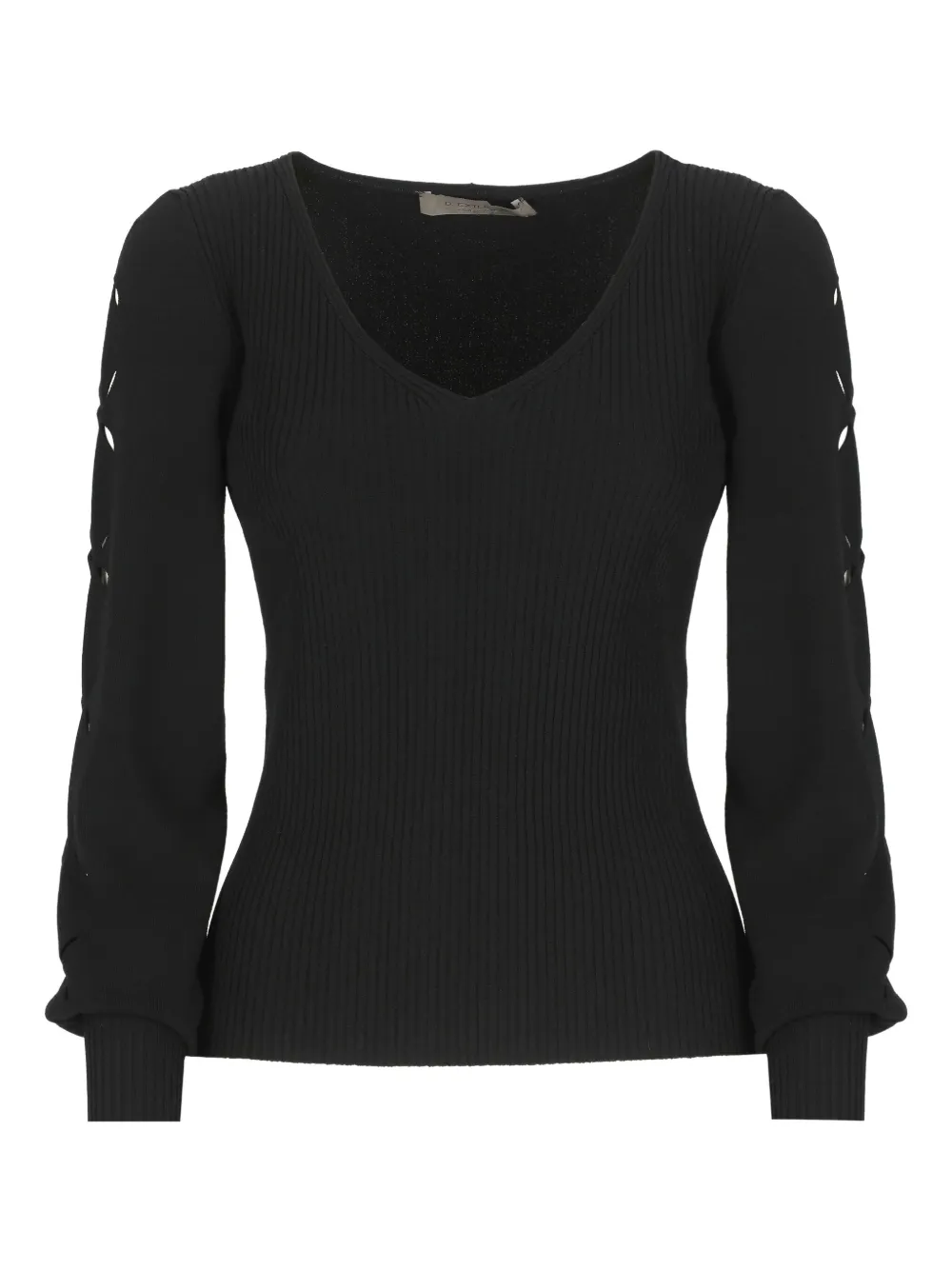 V-neck ribbed sweater