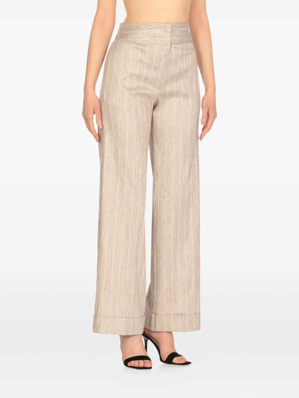 striped straight-leg trousers
