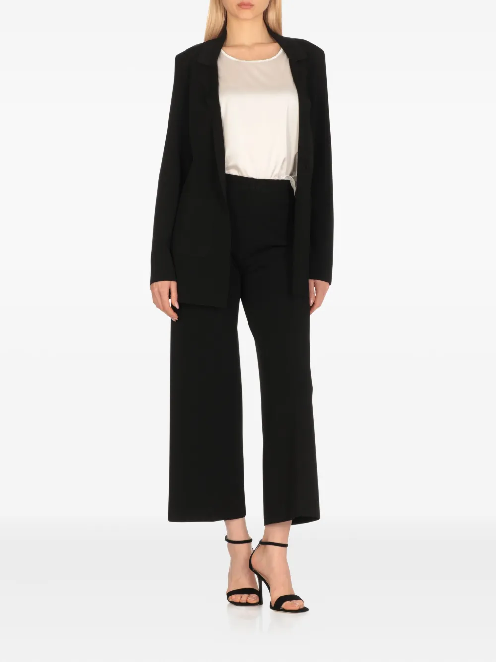 D.Exterior satin crew-neck top - Wit
