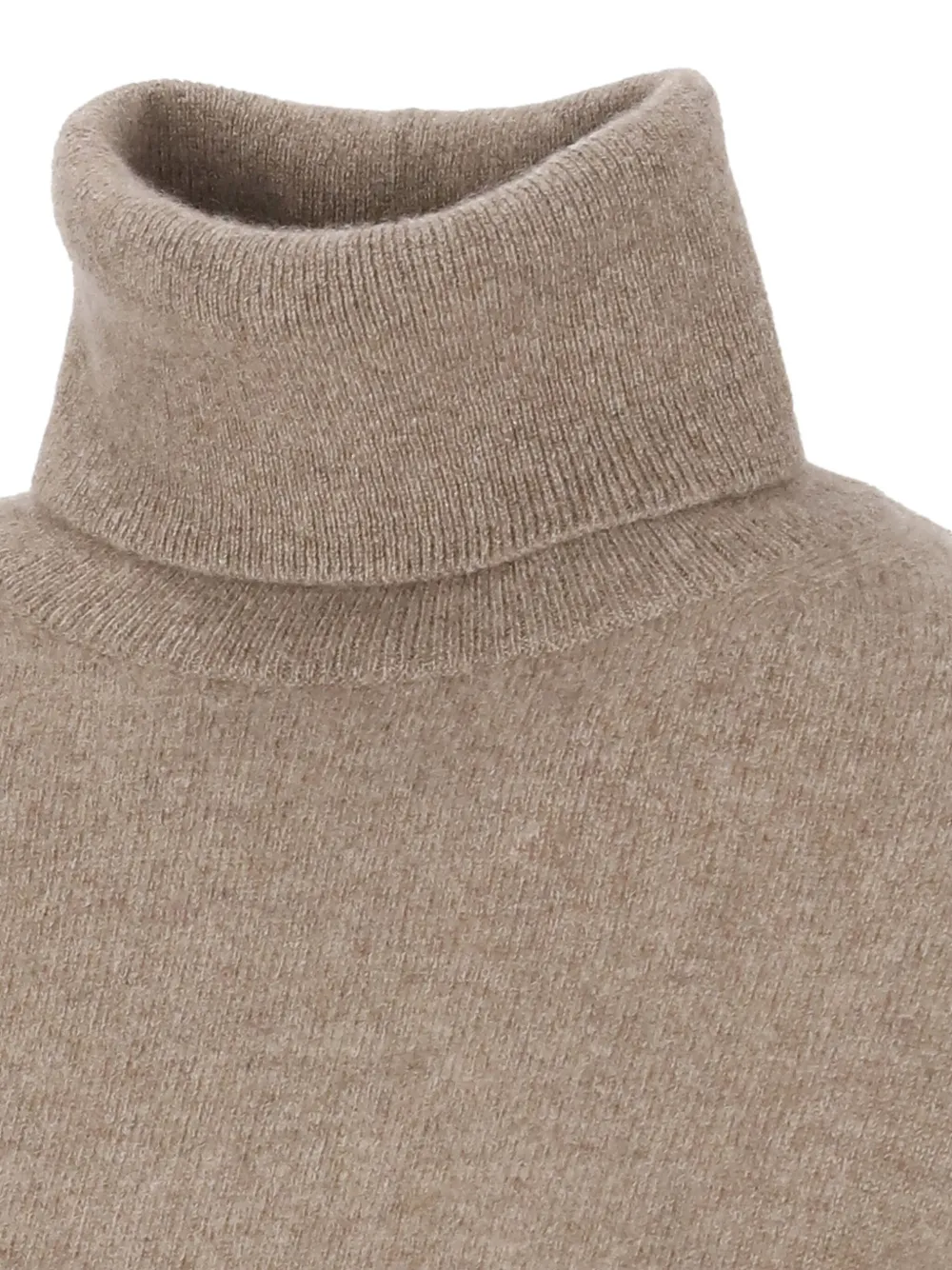 Vanisé Cashmere Turtleneck Sweater Long Sleeves Ribbed In Neutral