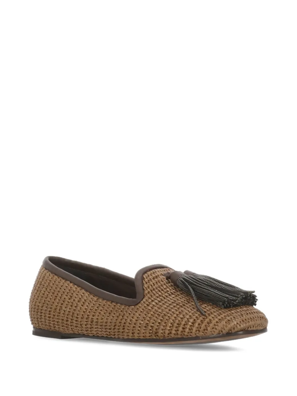 Brunello Cucinelli Monili woven tassel loafers - Bruin
