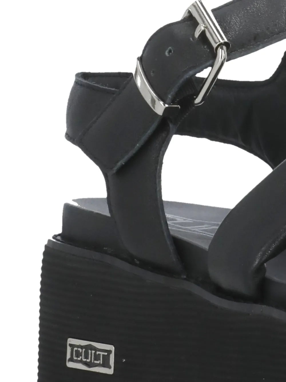 Cult Buckle-fastening Platform Sandals In Black
