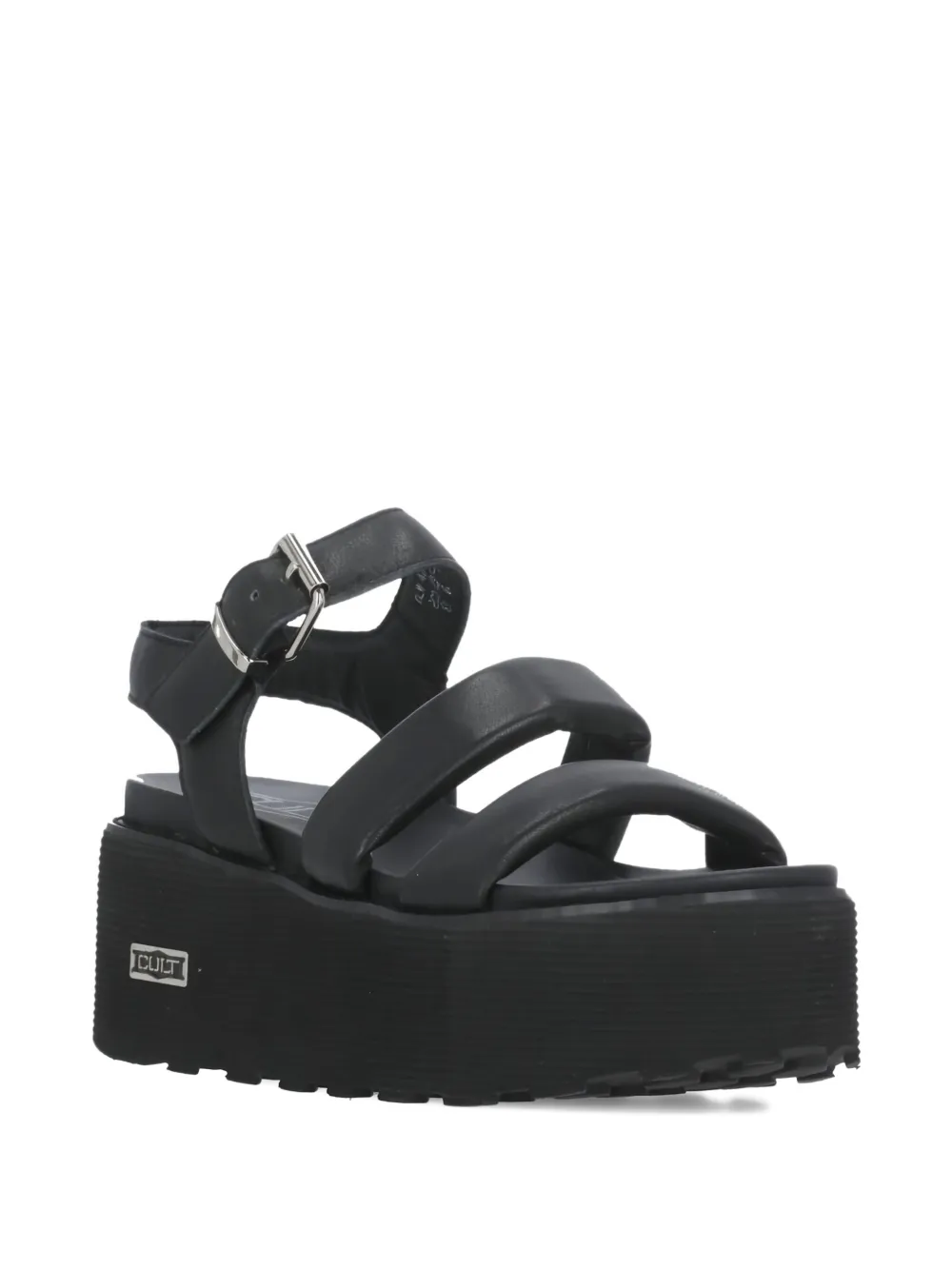 Cult Buckle-fastening Platform Sandals In Black