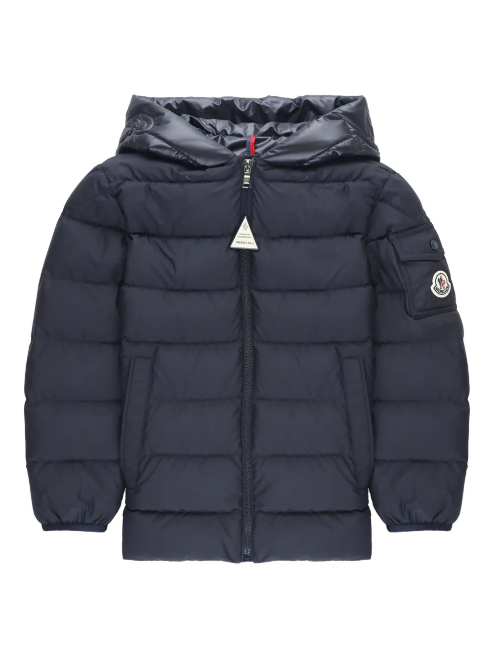 Moncler Enfant quilted hooded jacket - ブルー Moncler Enfant quilted hooded jacket - ブルー