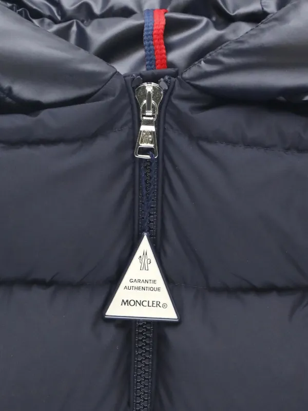 Moncler Enfant Quilted Hooded Jacket | Blue | FARFETCH SG