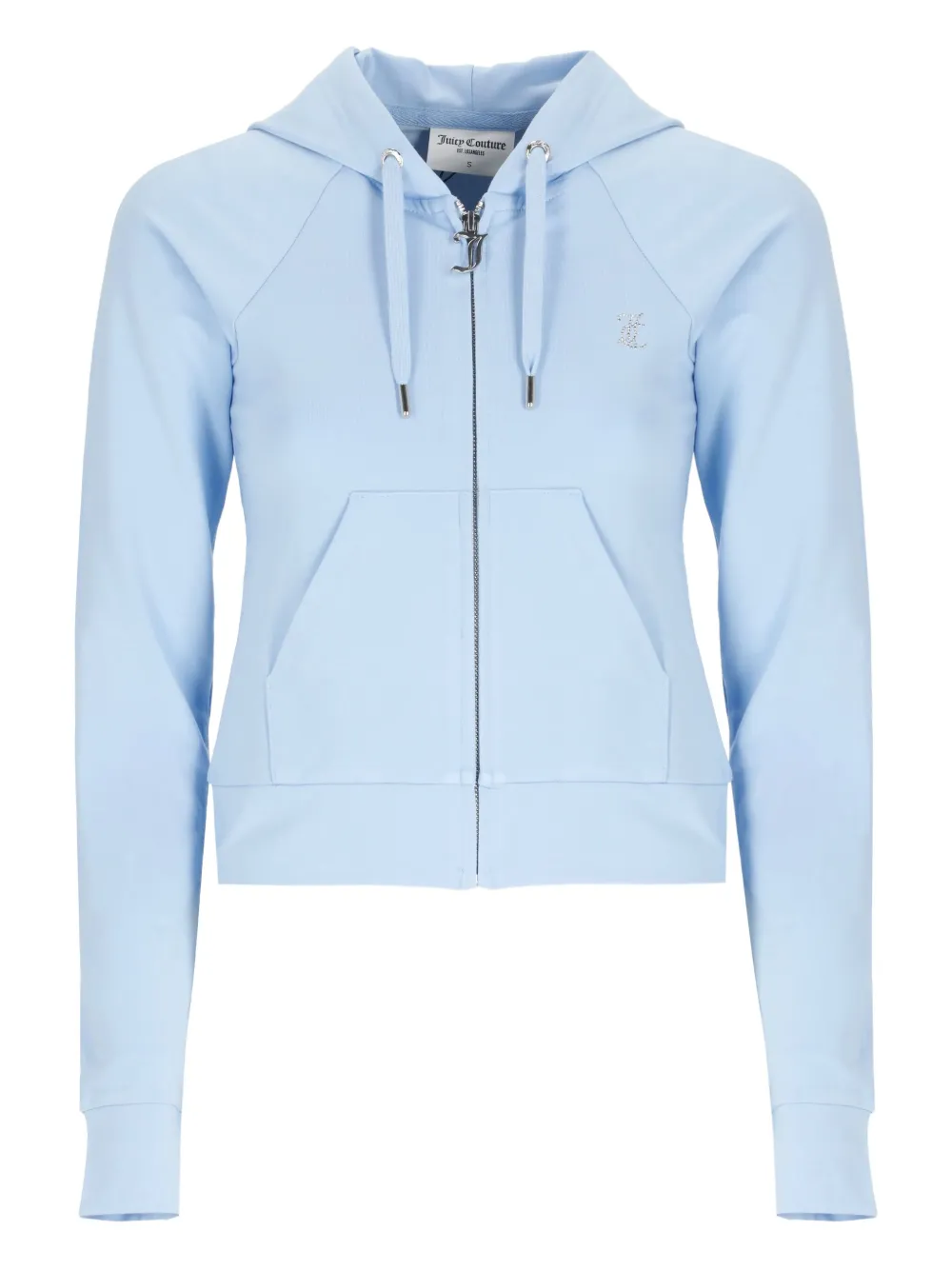 rhinestone-embellished zip-up hoodie