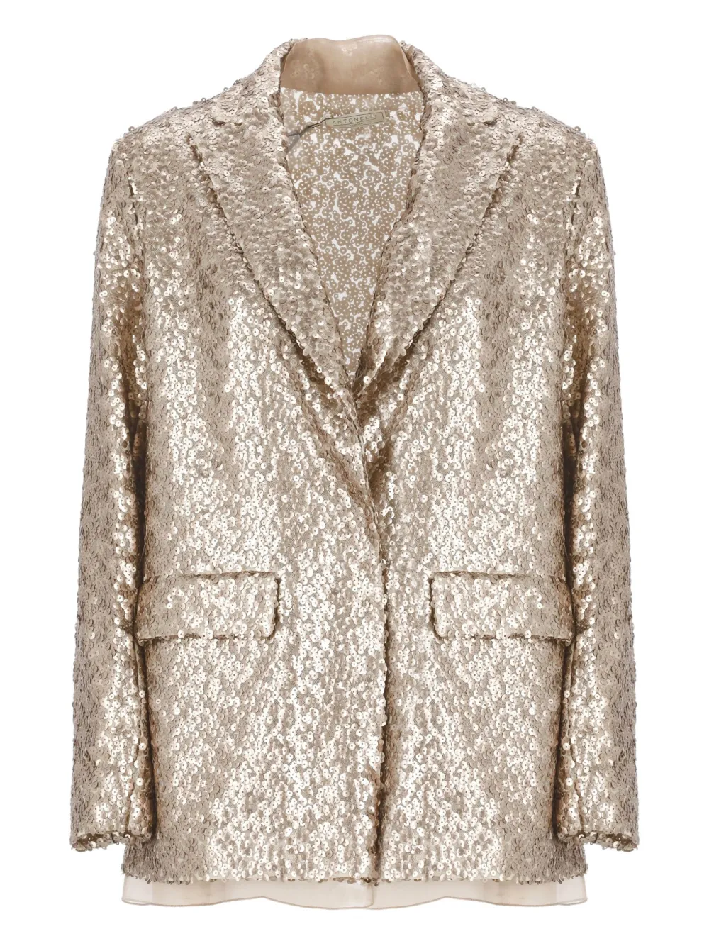 peak-lapel sequin blazer