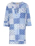 MC2 Saint Barth patchwork V-neck mini dress - Blue