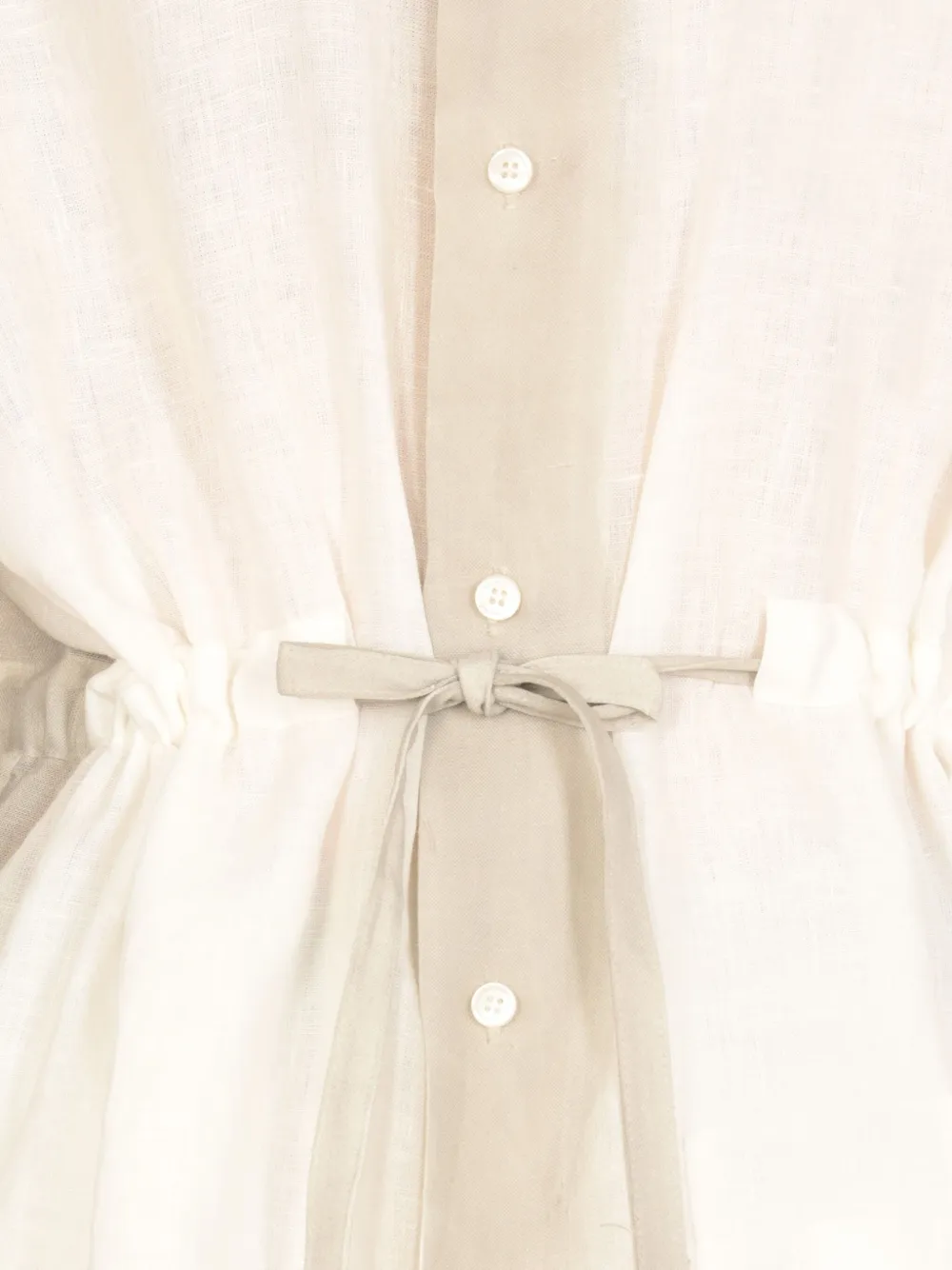 Fabiana Filippi Linnen blouse met trekkoordtaille Beige