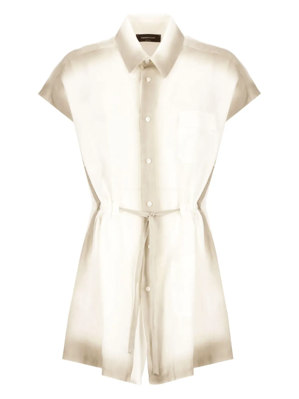 Fabiana Filippi Linnen blouse met trekkoordtaille Beige
