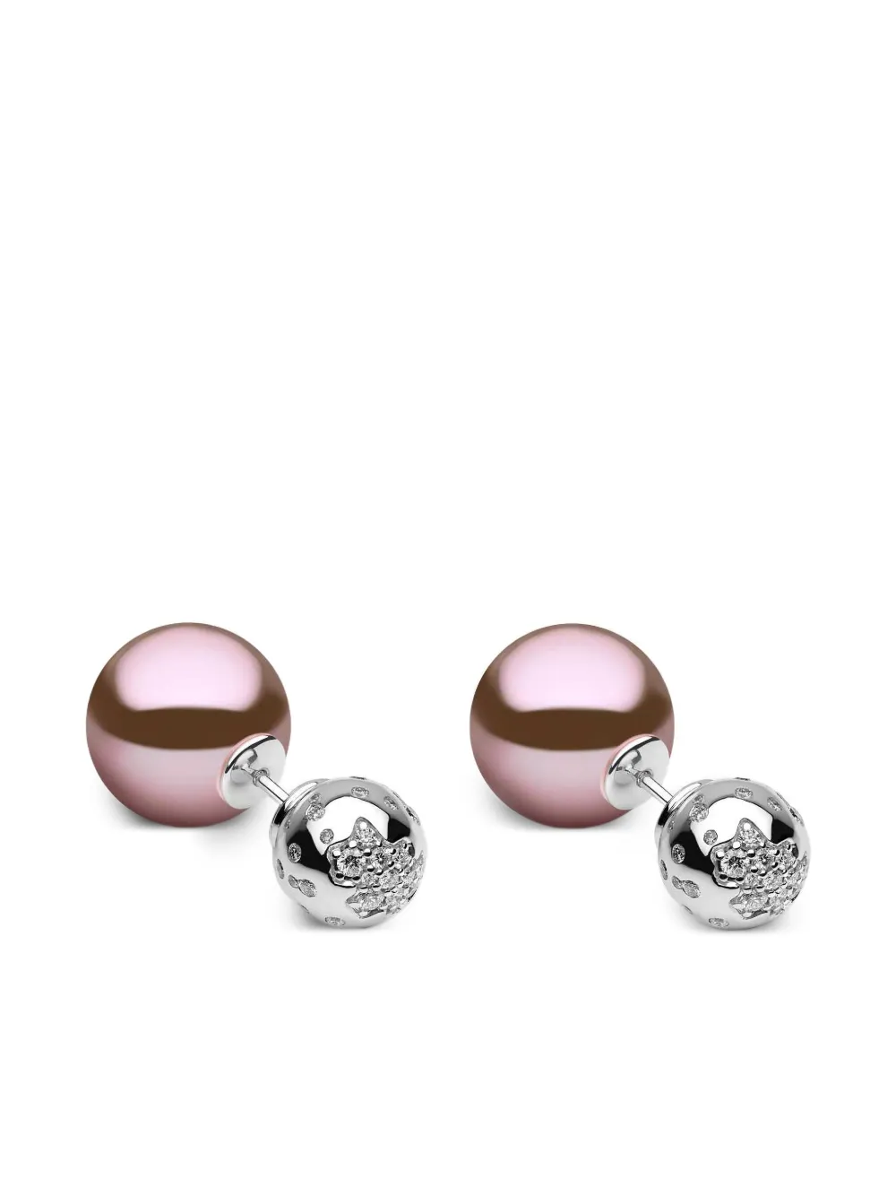 freshwater pearl diamond earrings