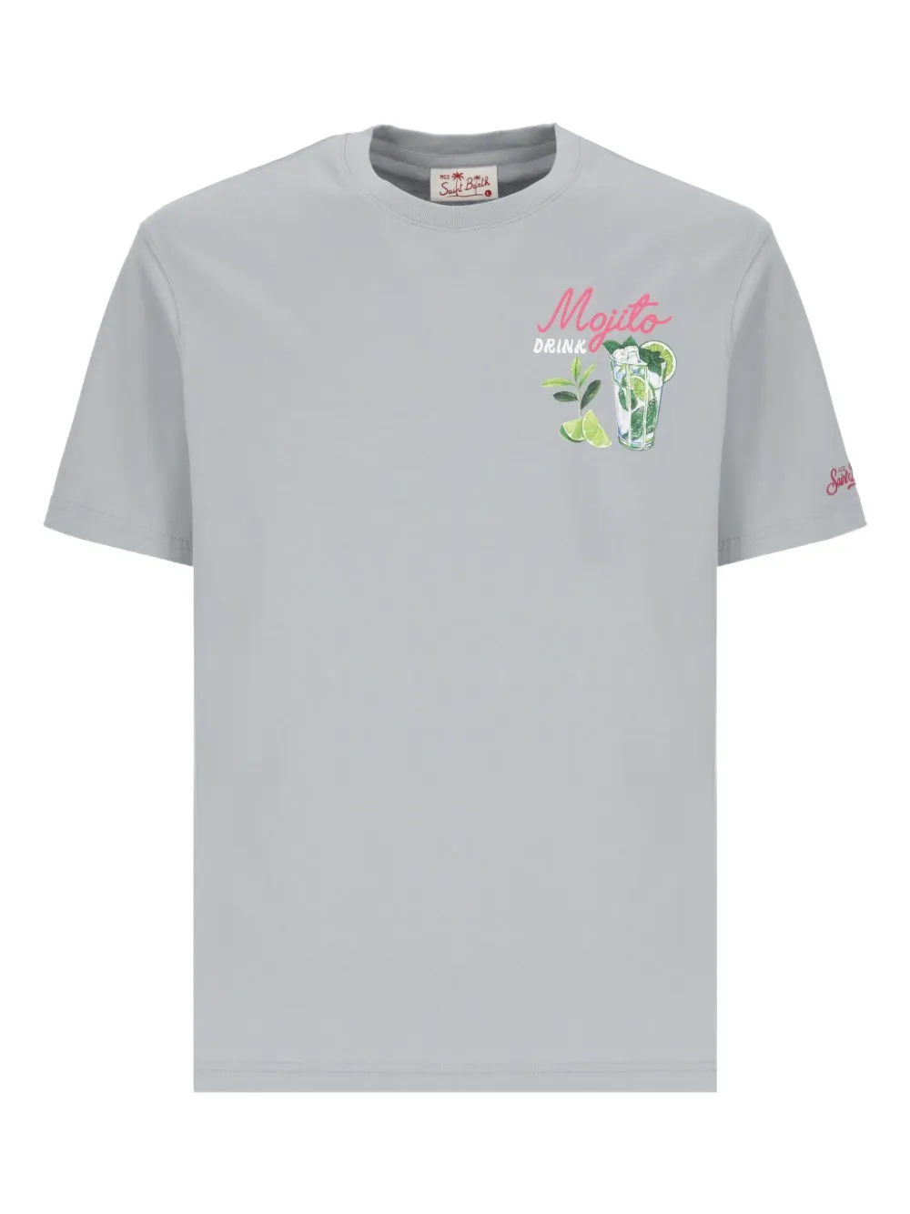 Mc2 Saint Barth Mojito Print Cotton T-shirt In Gray