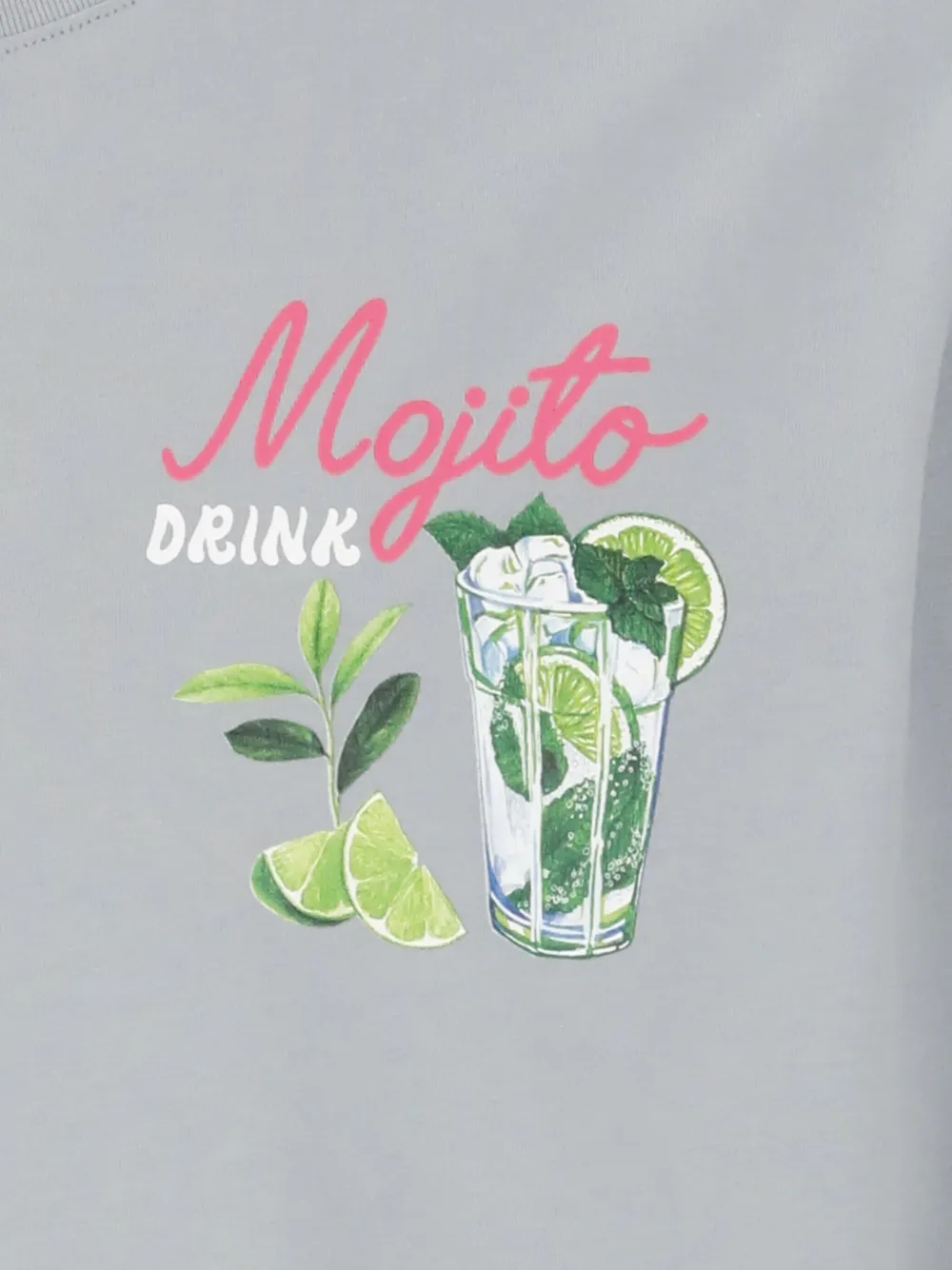 Mc2 Saint Barth Mojito Print Cotton T-shirt In Gray