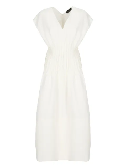Fabiana Filippi V-neck pleated midi day dress