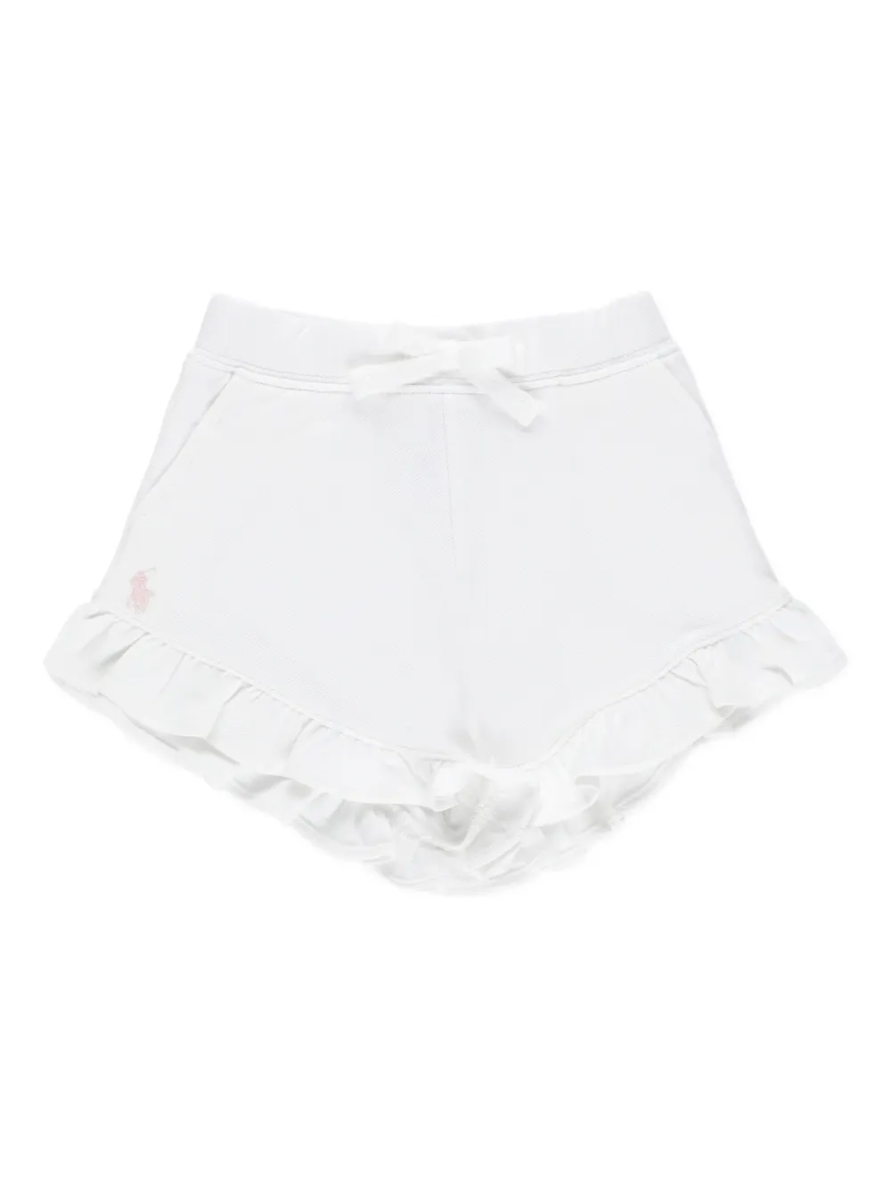 POLO RALPH LAUREN KIDS Shorts met trekkoord en ruches Wit