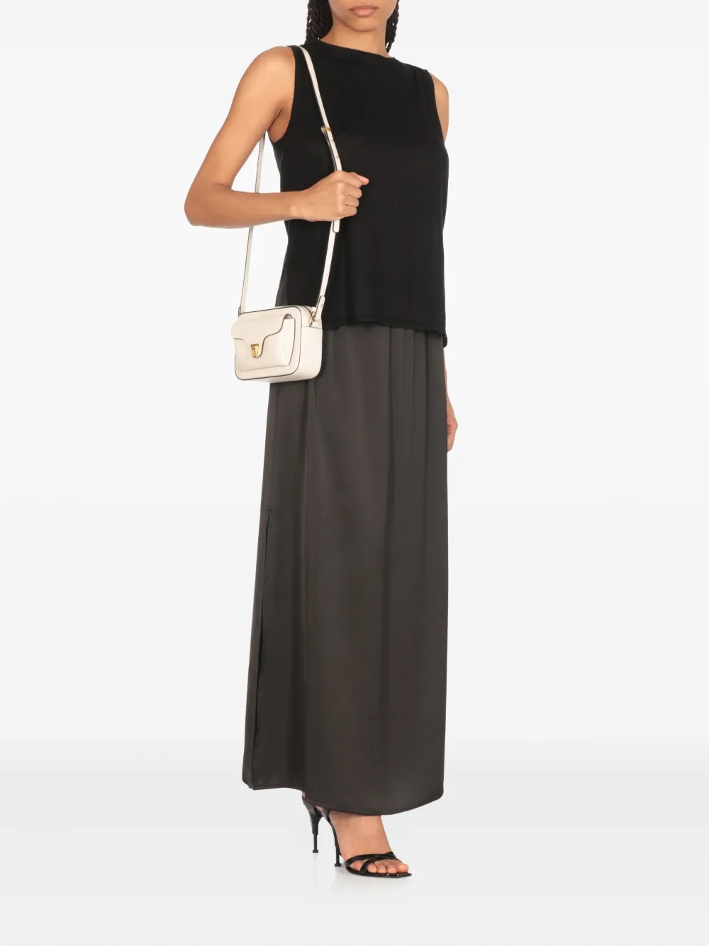 Coccinelle Beat Soft leren mini-crossbodytas - Wit