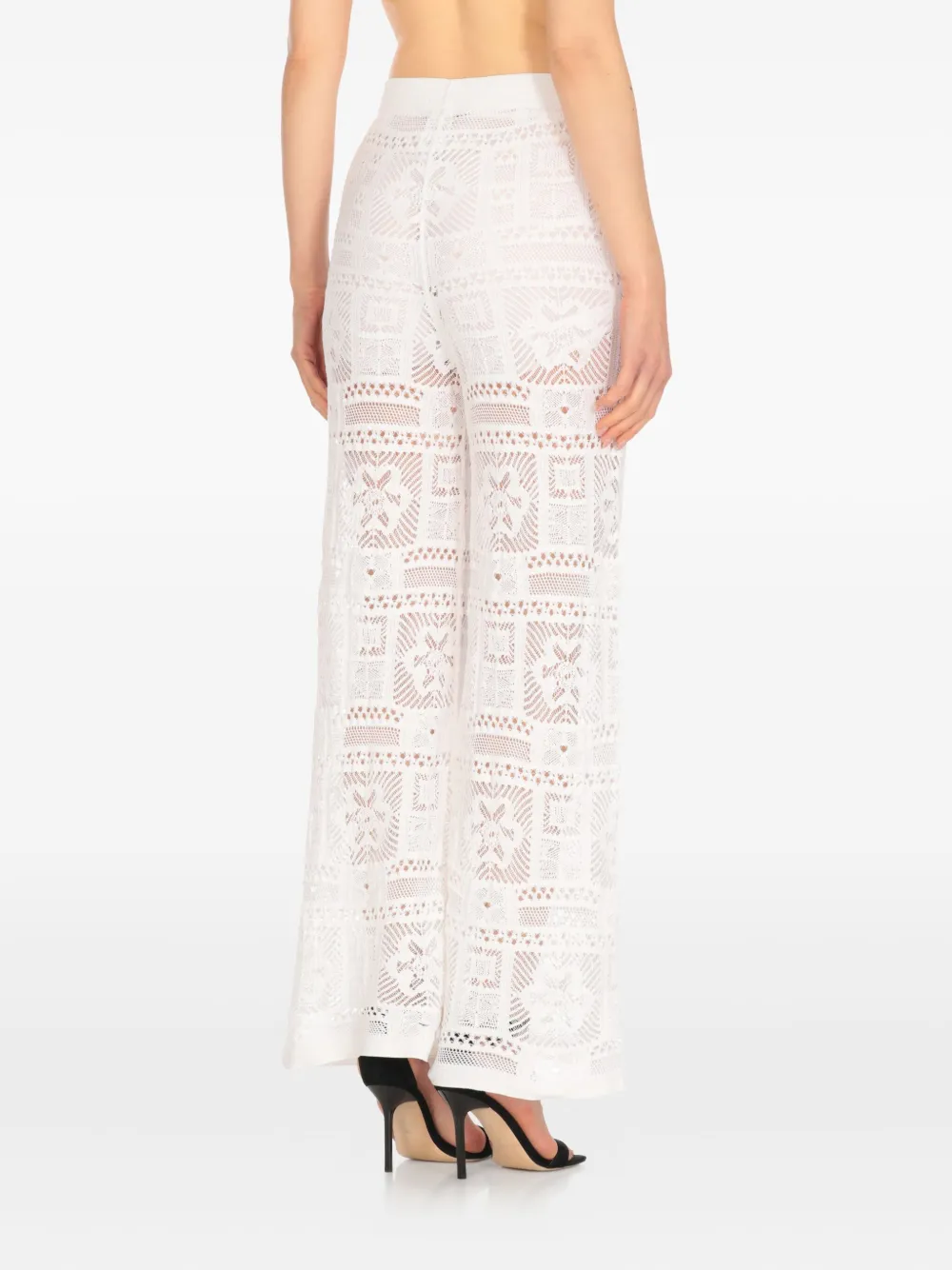 D.Exterior perforated lace trousers - Wit