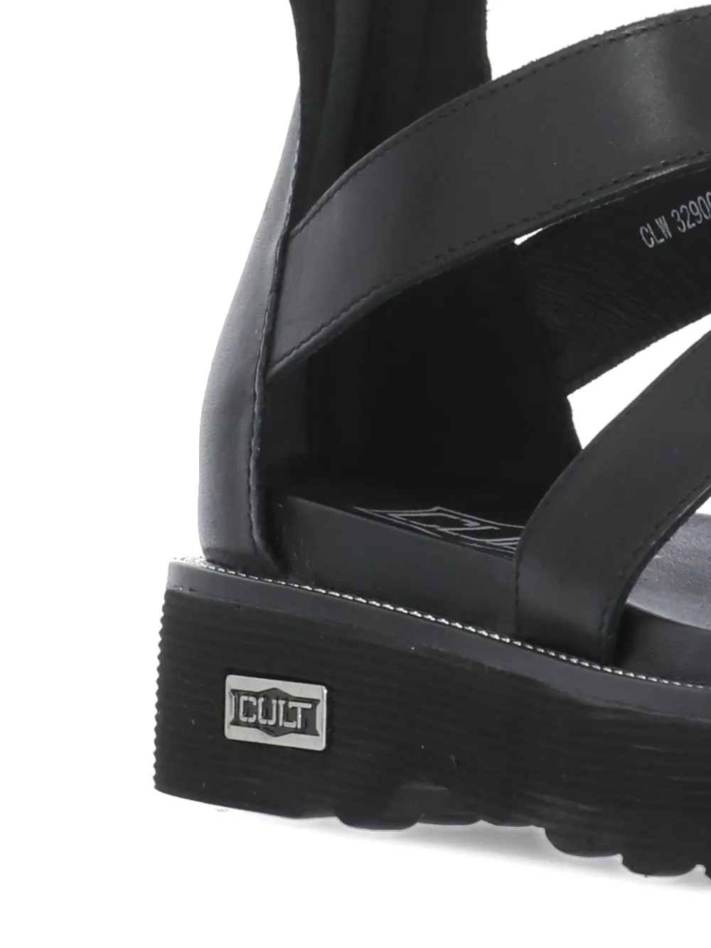 Cult Leather Zip-fastening Sandals In Black