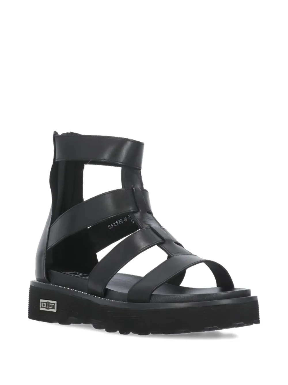Cult Leather Zip-fastening Sandals In Black