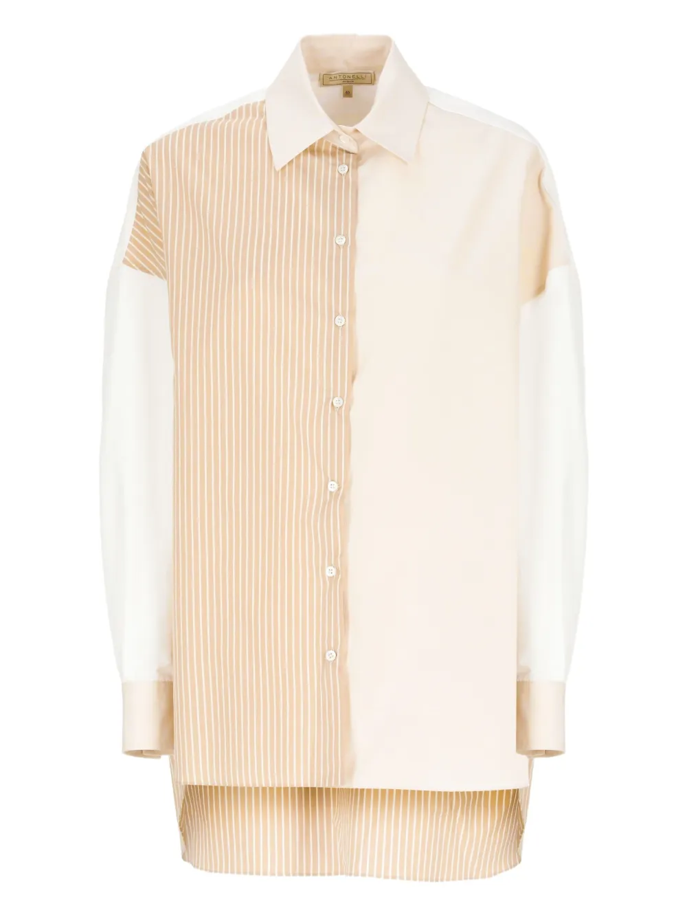 striped panel shirt