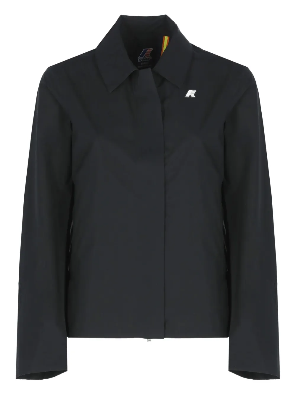 logo-plaque collar jacket