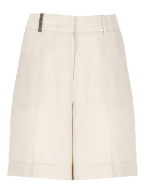 Peserico leather-detail shorts