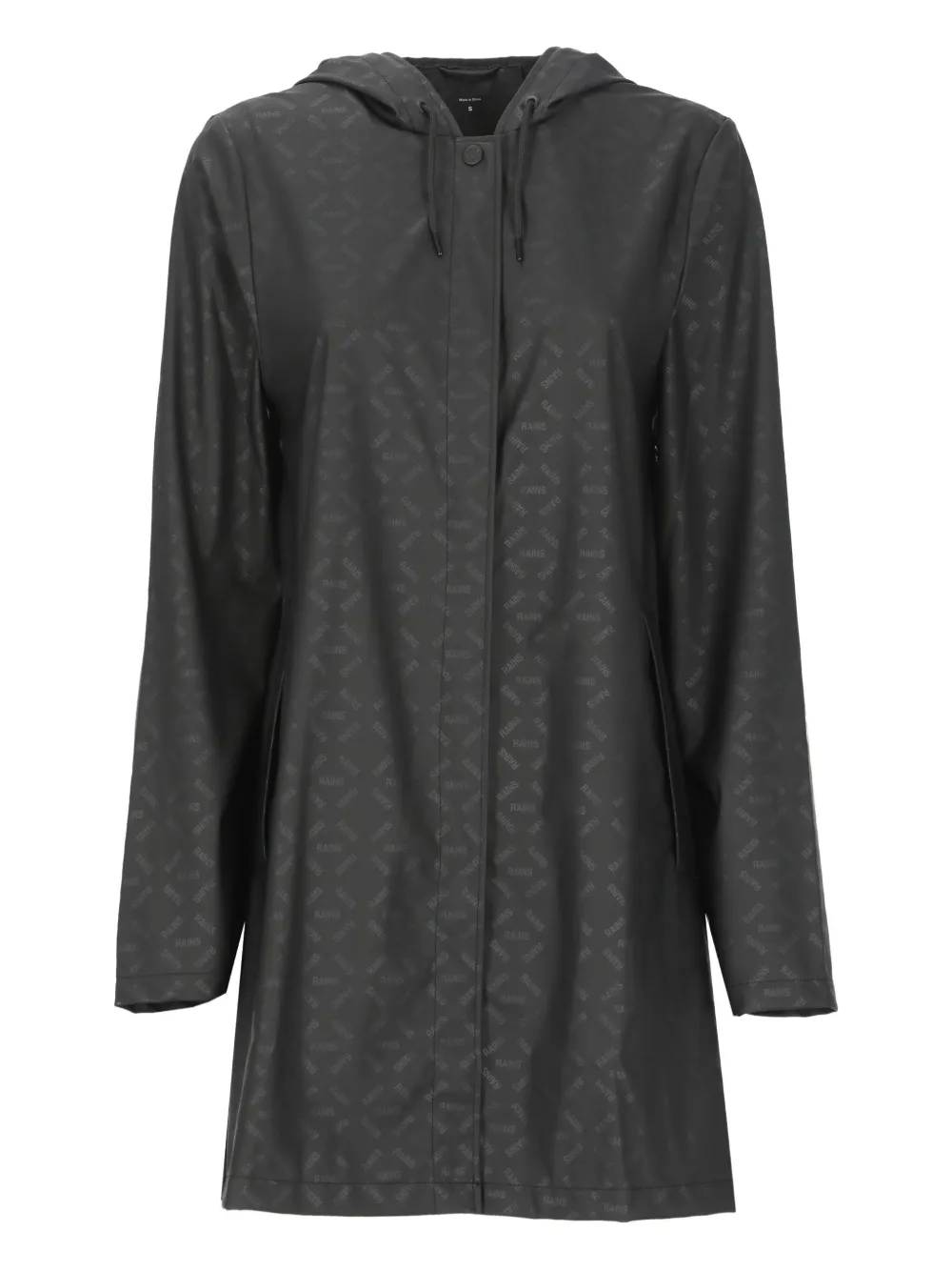 Rains Regenjas met logoprint Zwart