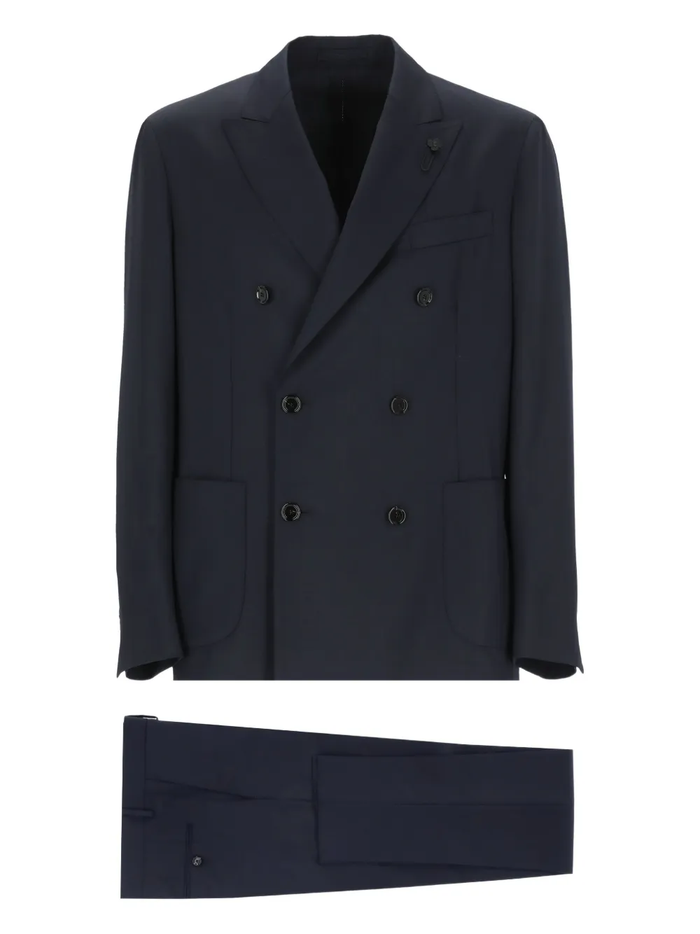 double-breasted peak-lapel suit