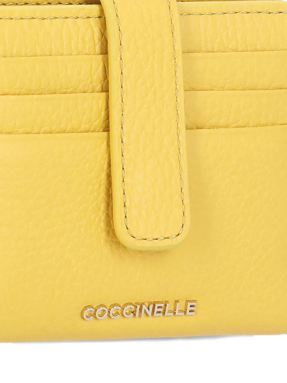  Coccinelle Metallic Soft Leather Wallet - Yellow 