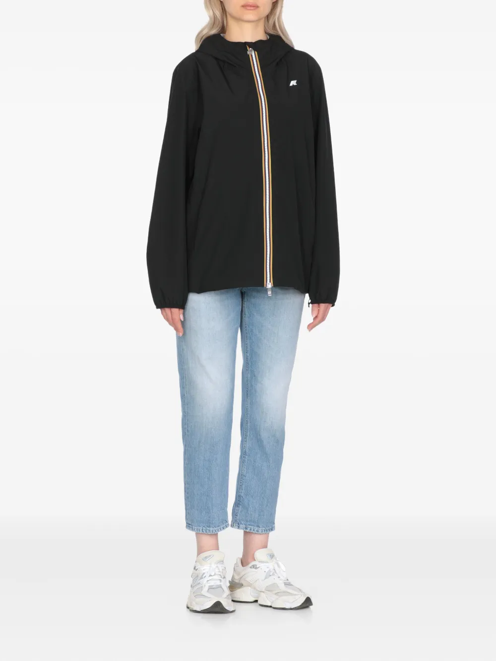  K-way Marguerite Hooded Zip-front Jacket - Black 