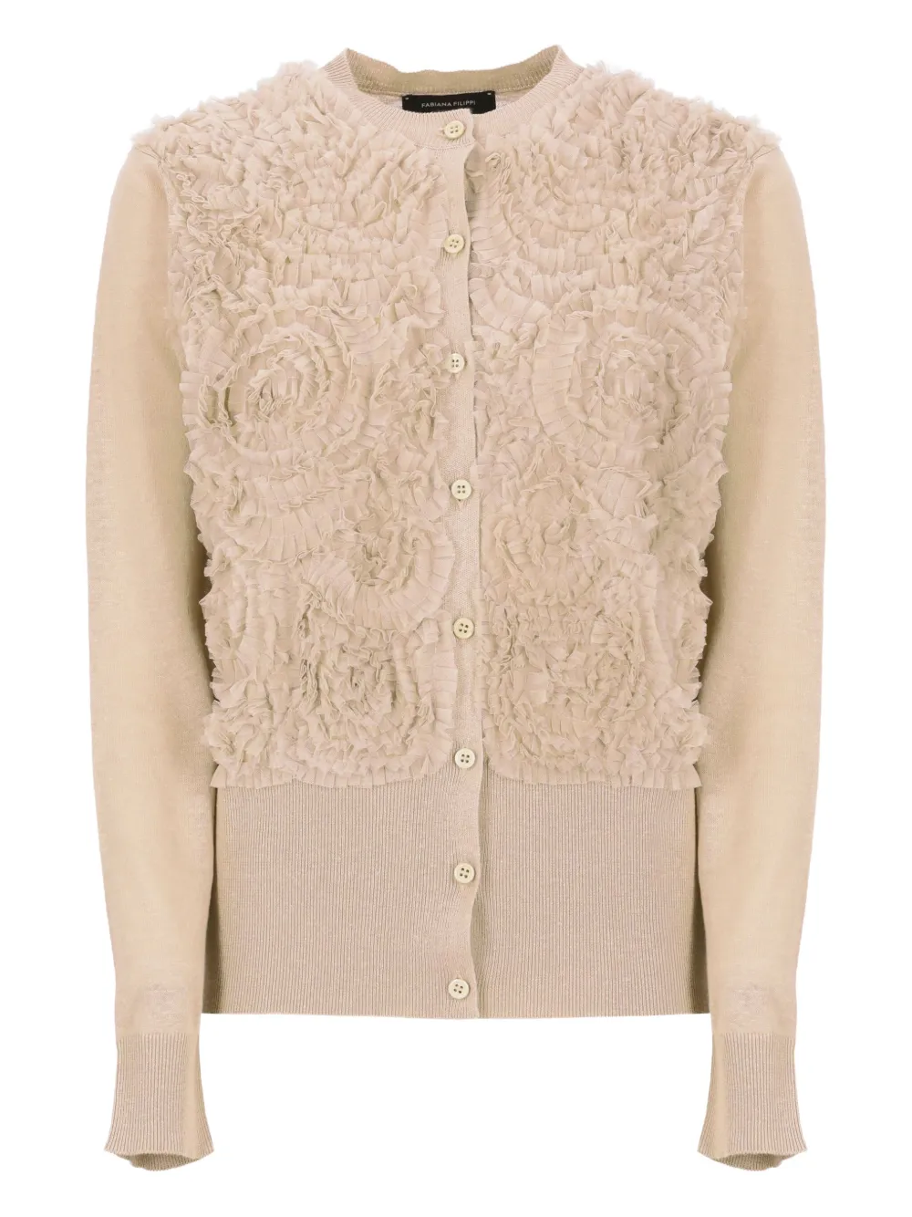 Fabiana Filippi ruffled cardigan Beige
