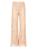 D.Exterior elastic-waistband lace trousers - Pink