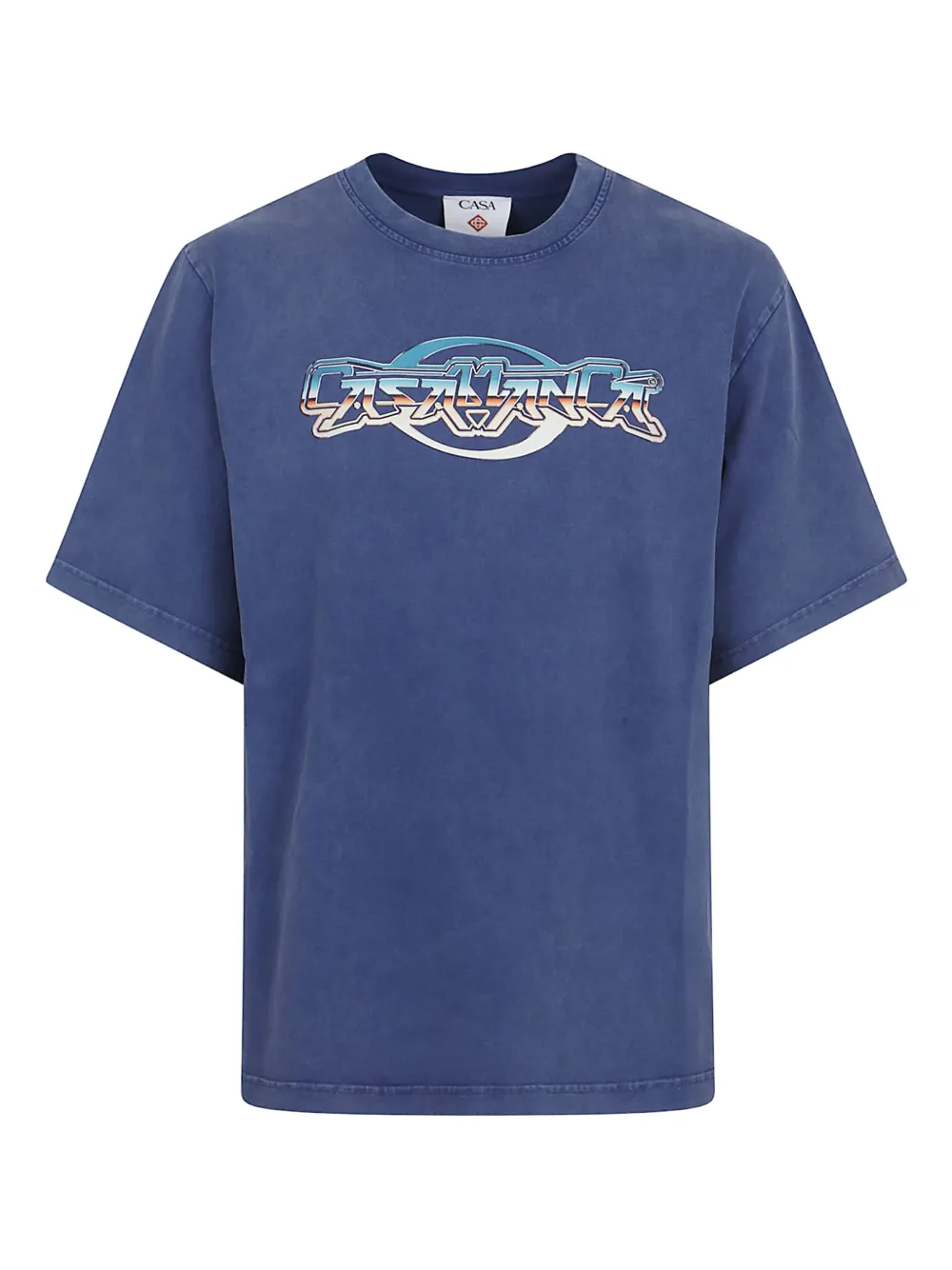 Casablanca Katoenen T-shirt met logoprint Blauw