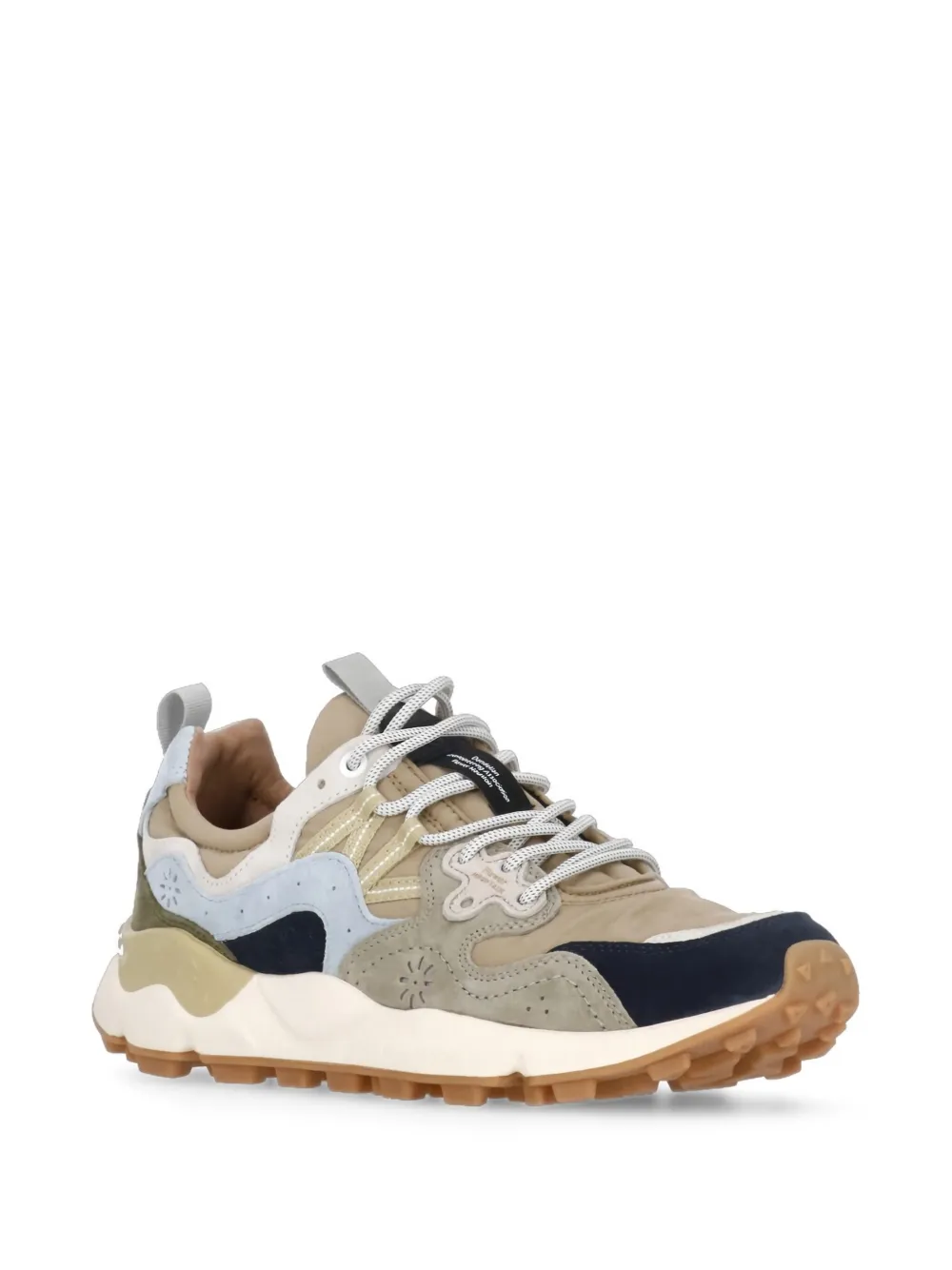 FLOWER MOUNTAIN Yamano 3 sneakers met leren vlakken Beige