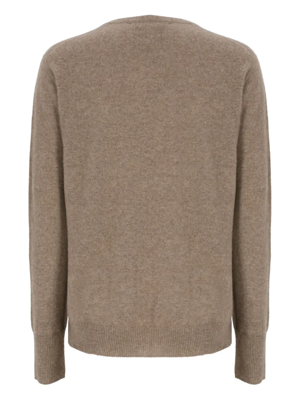 Vanisé Cashmere Sweater With Ribbed Trims In Brown