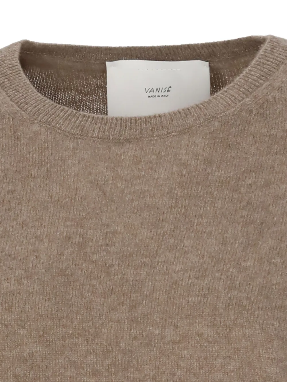 Vanisé Cashmere Sweater With Ribbed Trims In Brown