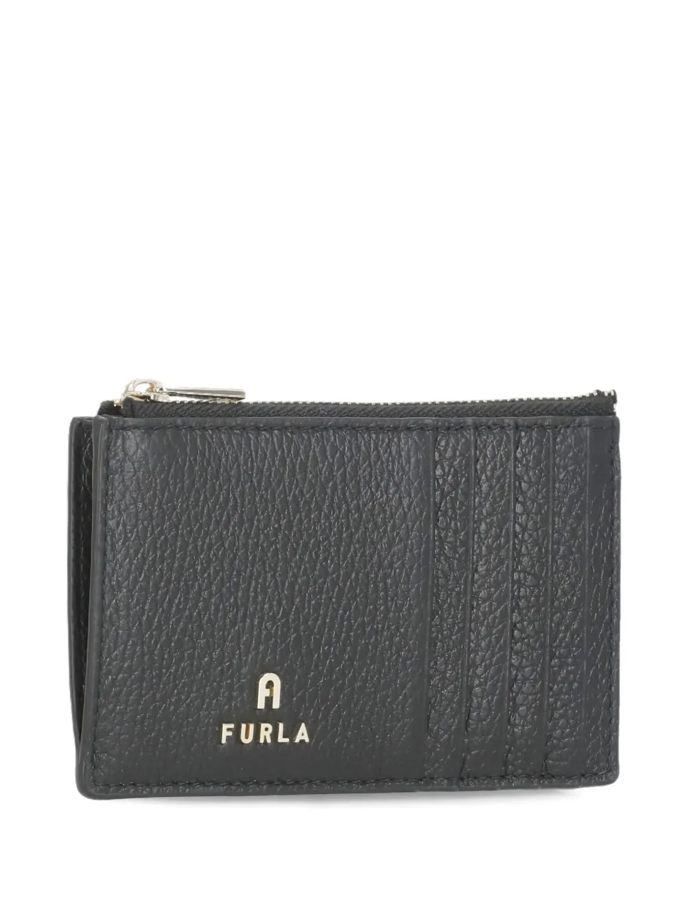 Furla Pasjeshouder van bewerkt leer met rits Zwart